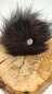 Preview: Pro Lana -  Fell Pompon mit Druckknopf ***   DUNKELBRAUN