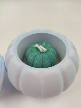 Handgemachte Duftkerze ***  KÜRBIS Klein Hellblau  **  Spice Pumpkin