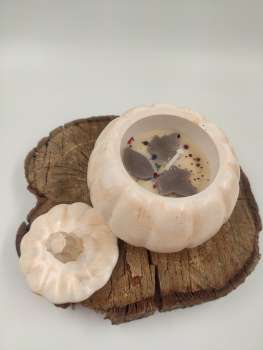 Handgemachte Duftkerze ***  KÜRBIS Klein Peach   **  Milch & Honig