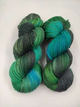 Der Klassiker 6 fach - Sockenwolle 150 g  - GRÜNTÜRKISES GRAU