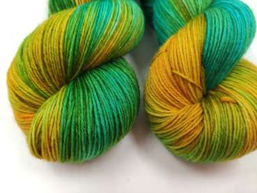 Preview: Einöder Socke  *** GRÜNTÜRKISES ORANGEGELB