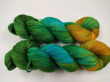 Preview: Einöder Socke  *** GRÜNTÜRKISES ORANGEGELB