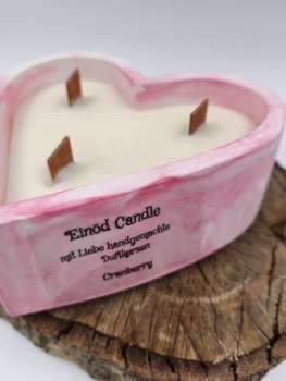 Preview: Betonkerze Herz   ***  CRANBERRY