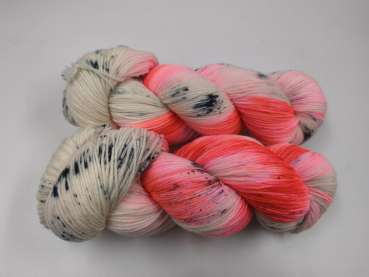 Preview: Einöder Merino  Socke  *** Neonstreusel Red