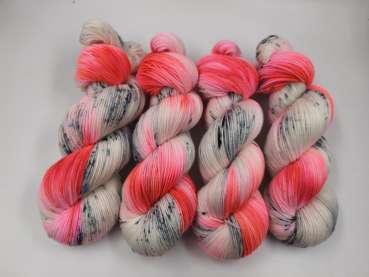 VORBESTELLUNG  -  Einöder Merino  Socke  *** Neon Streusel - RED