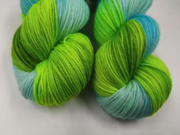 Preview: Einöder Merino  Socke  *** NEONGRÜNES TÜRKIS