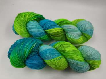 Preview: Einöder Merino  Socke  *** NEONGRÜNES TÜRKIS