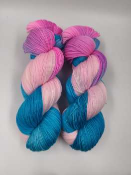 Einöder Merino  Socke  *** NEONPINKES TÜRKIS