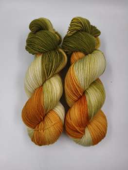 Einöder Merino  Socke  *** ORANGES WEIDENGRÜN