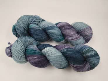 Preview: Einöder Merino  Socke  *** GRAUES TEAL