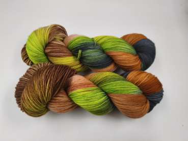 Preview: Einöder Merino  Socke  *** GRÜNES GRAUBRAUN