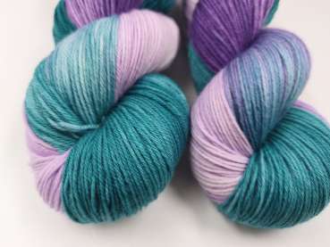 Preview: Einöder Merino  Socke  *** TEALGRÜNES LILA