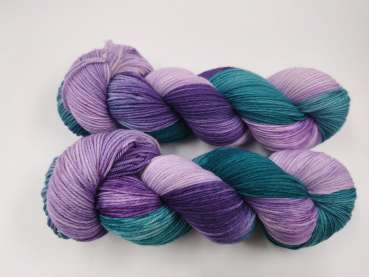 Preview: Einöder Merino  Socke  *** TEALGRÜNES LILA