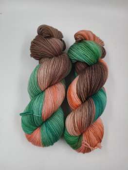 Einöder Merino  Socke  *** MINZ PFIRSICH SCHOKOLADE