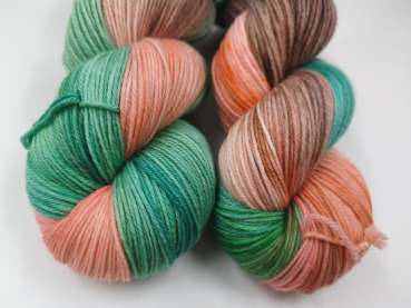 Preview: Einöder Merino  Socke  *** MINZ PFIRSICH SCHOKOLADE