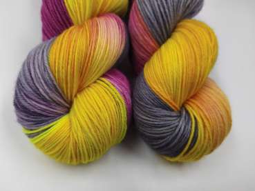 Preview: Einöder Merino  Socke  ***  GRAUGELBER BURGUNDER