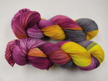 Preview: Einöder Merino  Socke  ***  GRAUGELBER BURGUNDER