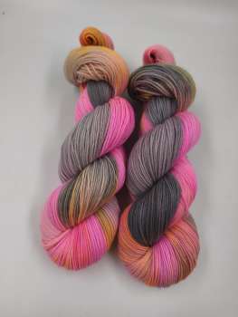 Cash Socks  4 fach  ***  GRAUES NEONPINK
