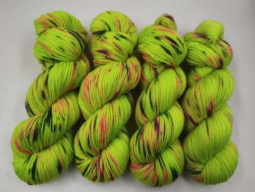 Einöder Merino  Socke  ***  Neon Konfetti Grün