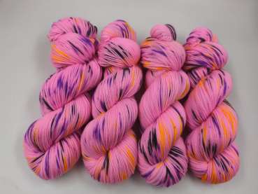 Einöder Merino  Socke  ***  Neon Konfetti  Pink