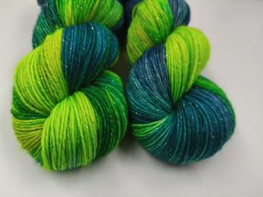 Preview: Silber Merino  -  BLAUGRÜNES YELLOW