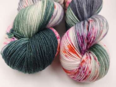 Preview: Einöder Merino  Socke  *** WILDES TEAL GRAU