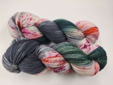 Preview: Einöder Merino  Socke  *** WILDES TEAL GRAU