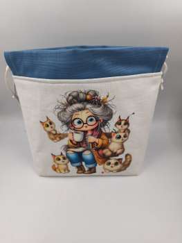 Projektasche mit Kordelzug   *  KATZEN OMA