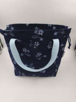 Handle Bag Projekt Tasche Gr. M     *** BESTICKTE BLUMEN ( Feincord )