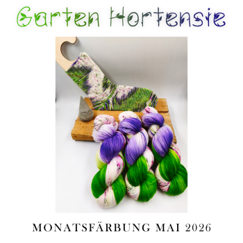 Monatsfärbung Mai 2026  ***  Einöder Merino  Socke  *** GARTEN HORTENSIE