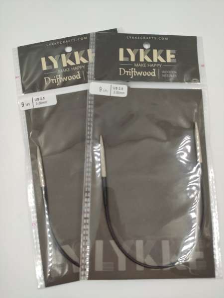 Lykke  Rundstricknadel 23 cm ( Socken )  DRIFTWOOD  ***    3,5 mm