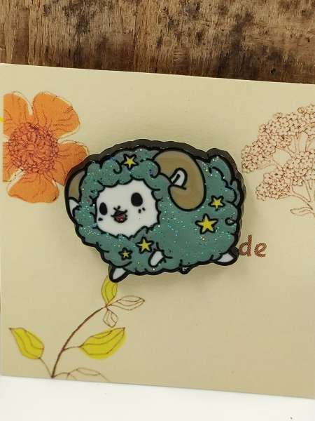 Emaille Pin - SCHAF ( Glitzer