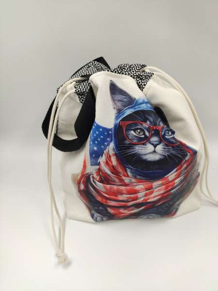 Projektbeutel Gr. M   ***  SCHWARZE KATZE USA