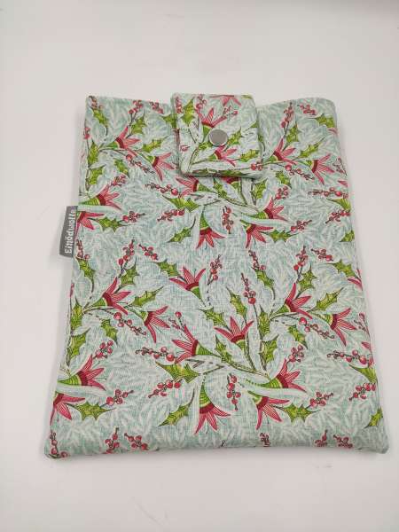 Buchhülle - Buchtasche mit Drucknopf  ***   BLUMEN -