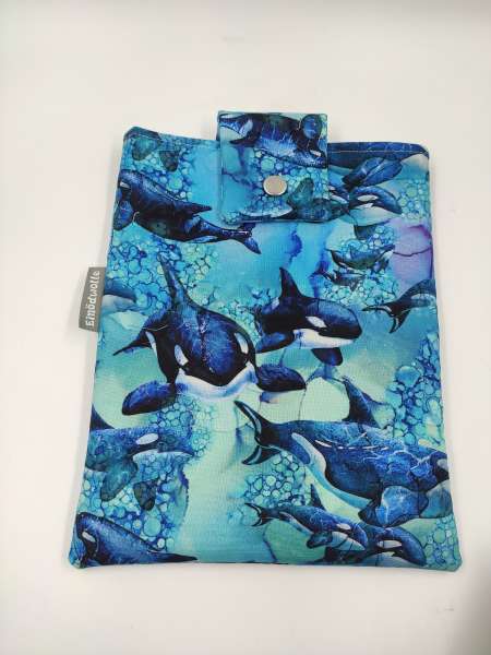 Buchhülle - Buchtasche mit Druckknopf  *** ORCA