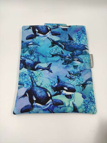 Buchhülle - Buchtasche mit Druckknopf  *** ORCA