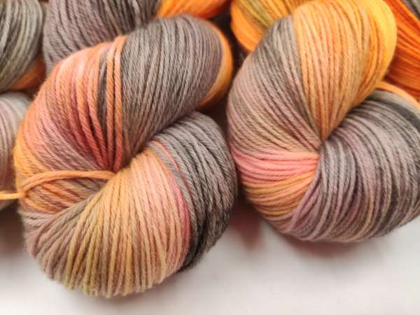 Einöder Merino  Socke  ***  GRAUES NEONORANGE
