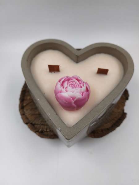 Betonkerze Herz   ***   ROMANTIK  ROSE