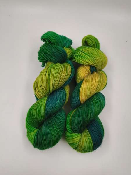 Der Klassiker 4 fach - Sockenwolle  -   TEALGRÜNES GELBORANGE