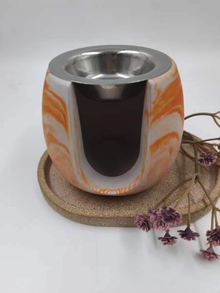 Wachs Schmelzer für Duftwachs Melts   *** Grauorange  Marmoriert