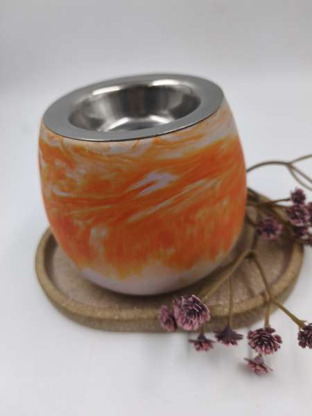 Wachs Schmelzer für Duftwachs Melts   *** Grauorange  Marmoriert