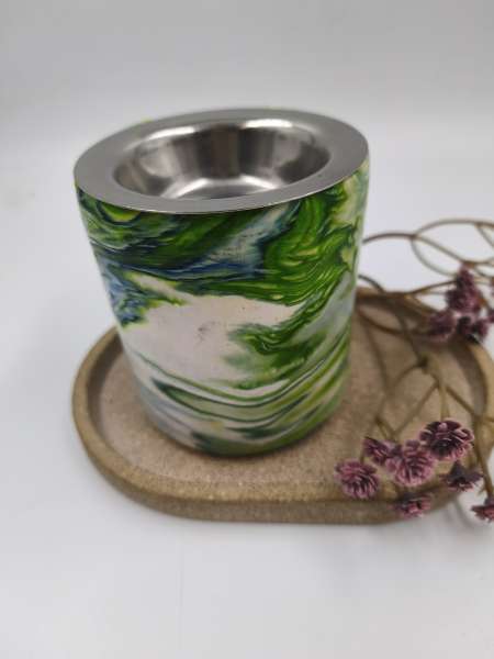 Wachs Schmelzer für Duftwachs Melts   *** Grünblau   Mamoriert