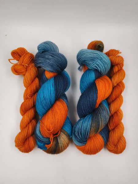 Einöder Sock Set 125 g   ***  BLAUTÜRKISES ORANGE