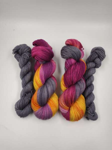 Einöder Sock Set 125 g   ***  GRAUORANGER BURGUNDER