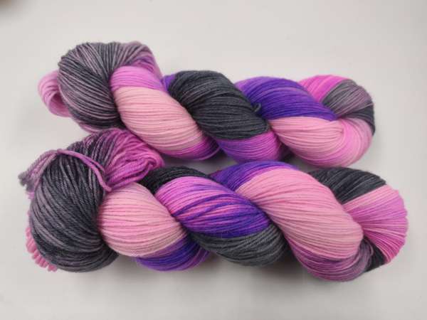Merino Alpaka Sock  -  GRAUES PINKPURPLE ( Neon )