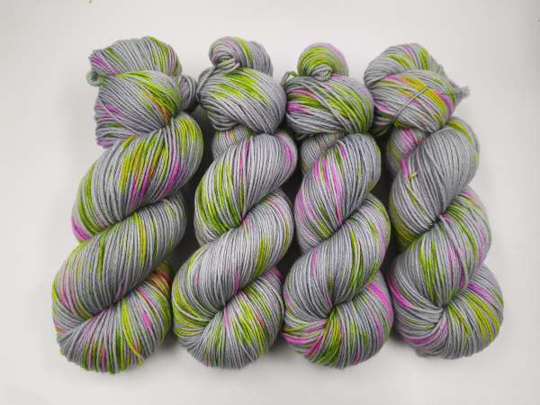 Einöder Merino  Socke  ***  Neon Konfetti Grau