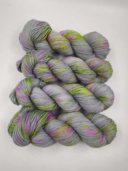 Einöder Merino  Socke  ***  Neon Konfetti Grau