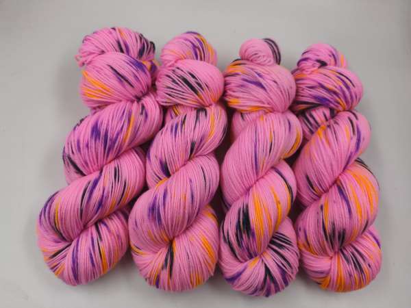 Einöder Merino  Socke  ***  Neon Konfetti  Pink