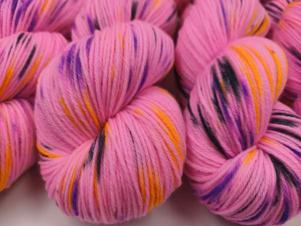 Einöder Merino  Socke  ***  Neon Konfetti  Pink