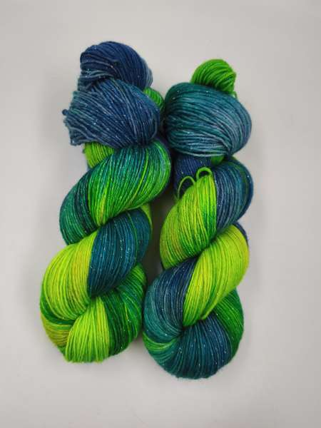 Silber Merino  -  BLAUGRÜNES YELLOW